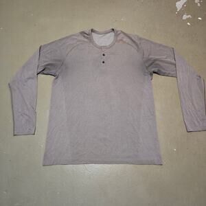 Lululemon‎ Long Sleeve Henley Button Shirt in Green Men's Size XL